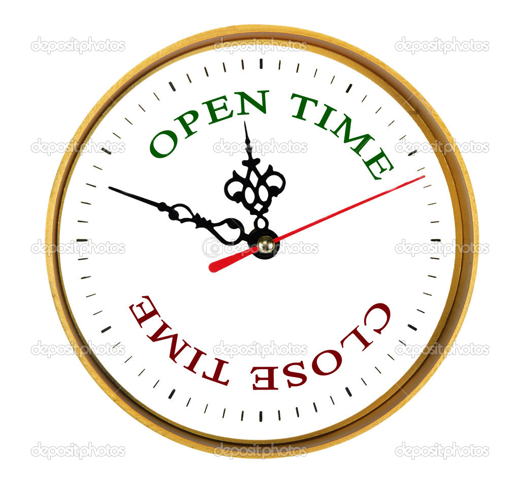 Depositphotos 7481418 clock showing open and close